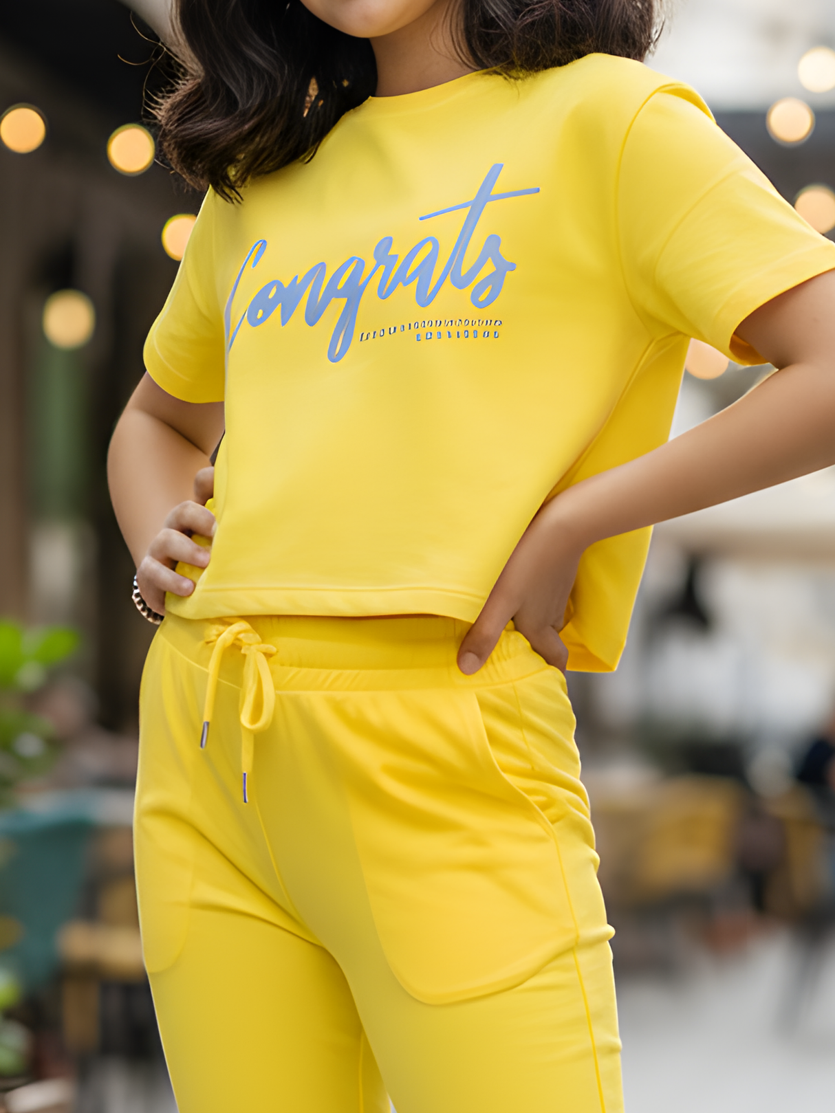 Girls' Sunbeam Yellow "Congrats" Coordinate Set