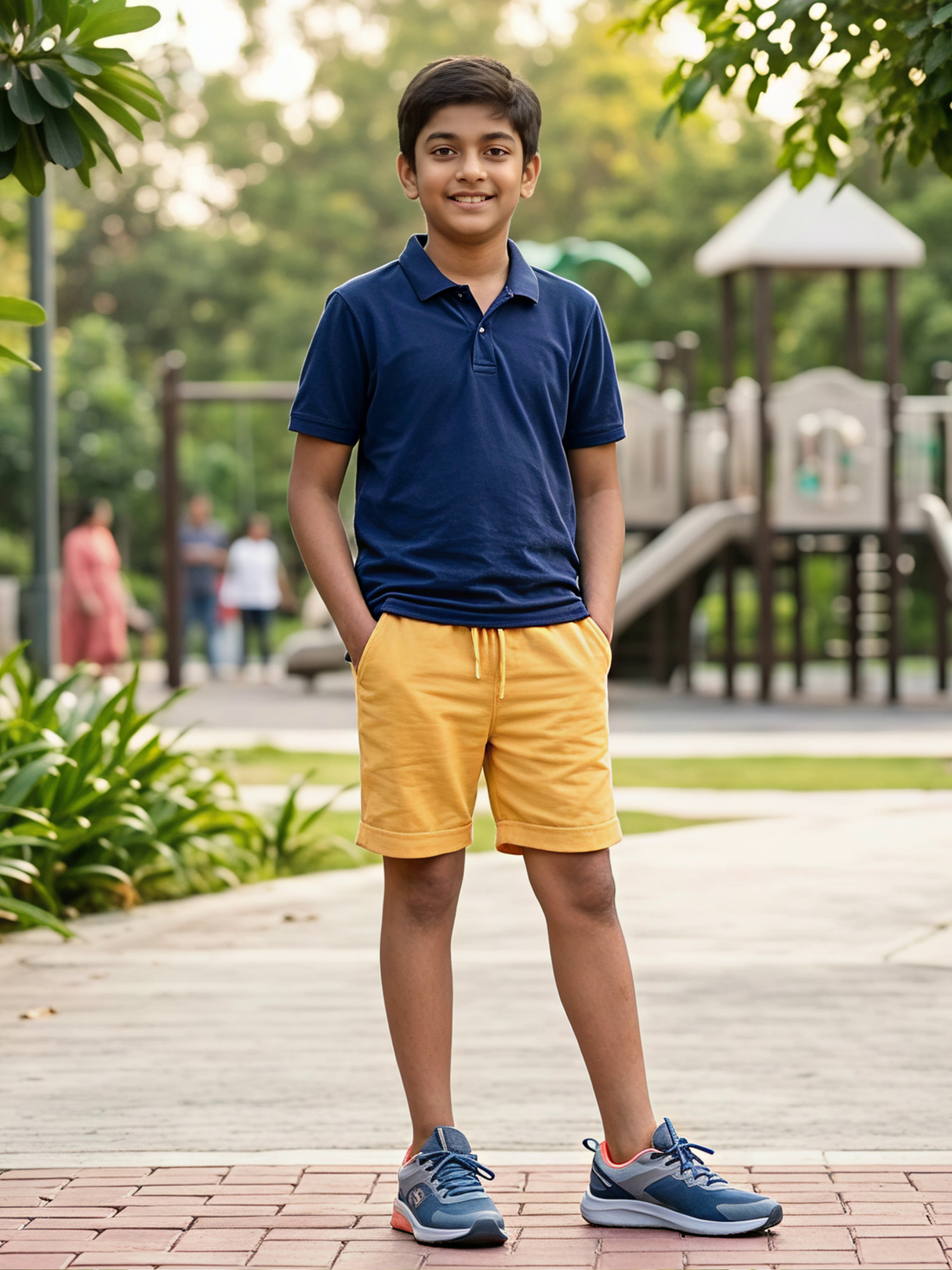 Boys' Mustard Yellow Cotton Casual Shorts