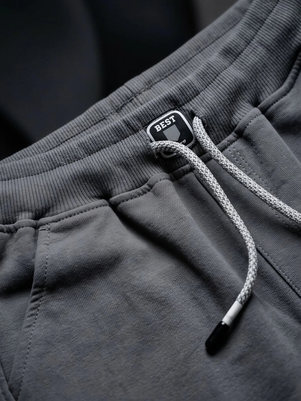 Boys' Dark Grey Cotton Comfort Drawstring Shorts