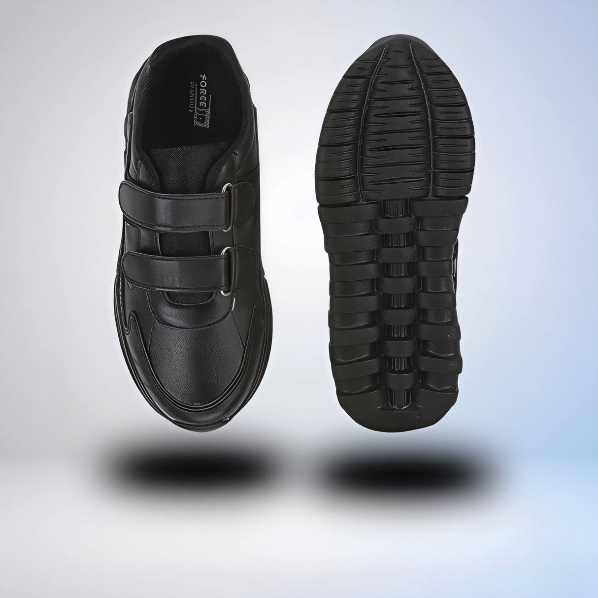 Liberty Force 10 Unisex Black Velcro School Shoes.