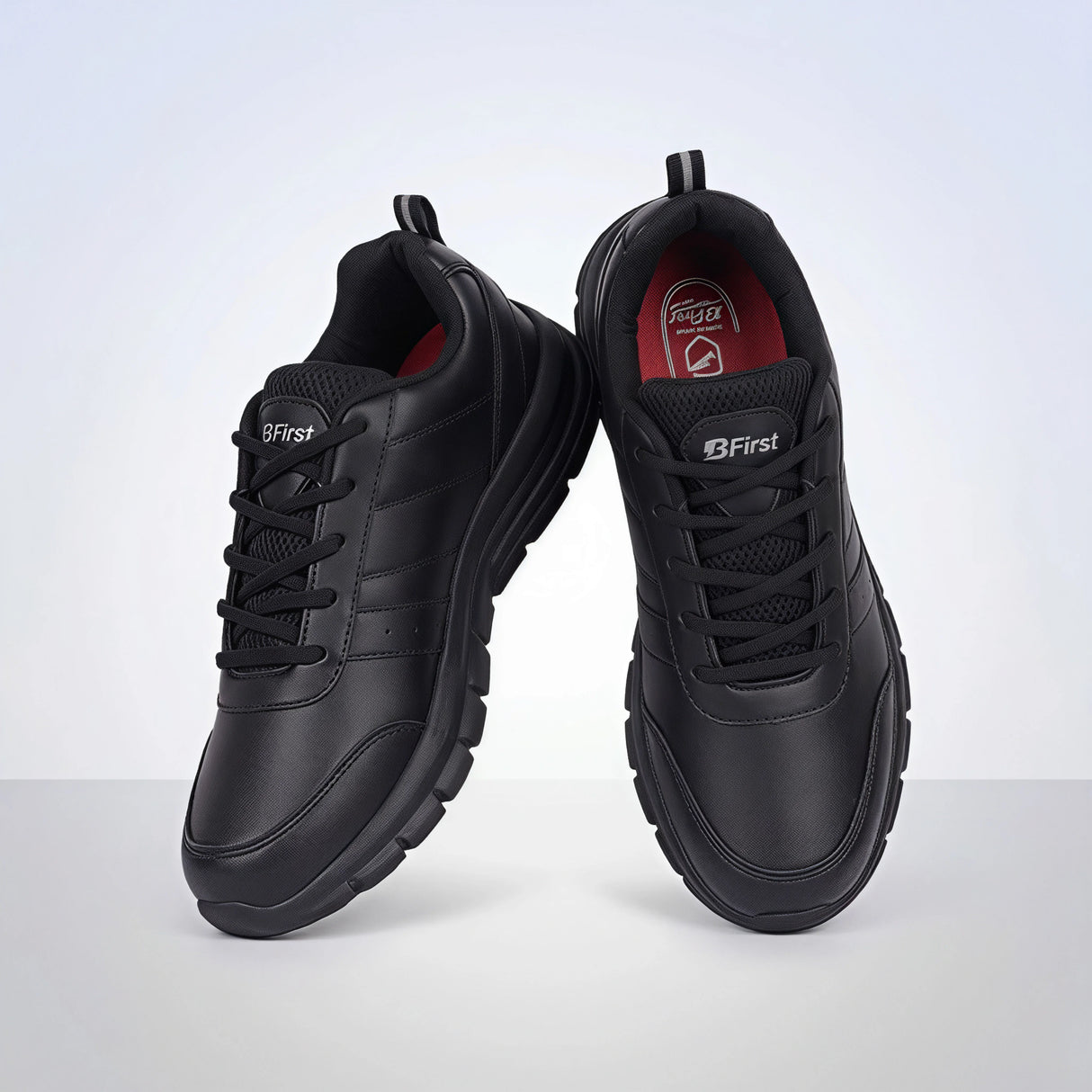 Bata B-First Unisex Black School Lace-Up Shoes.