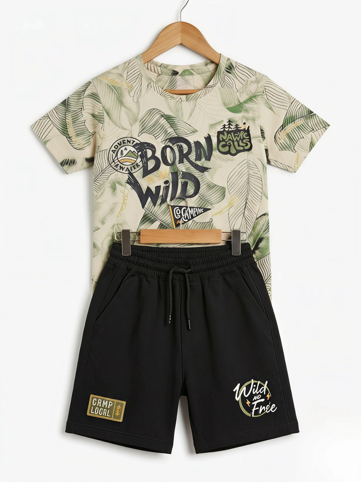 Boys Green Born Wild Graphic Print Co-ord Set