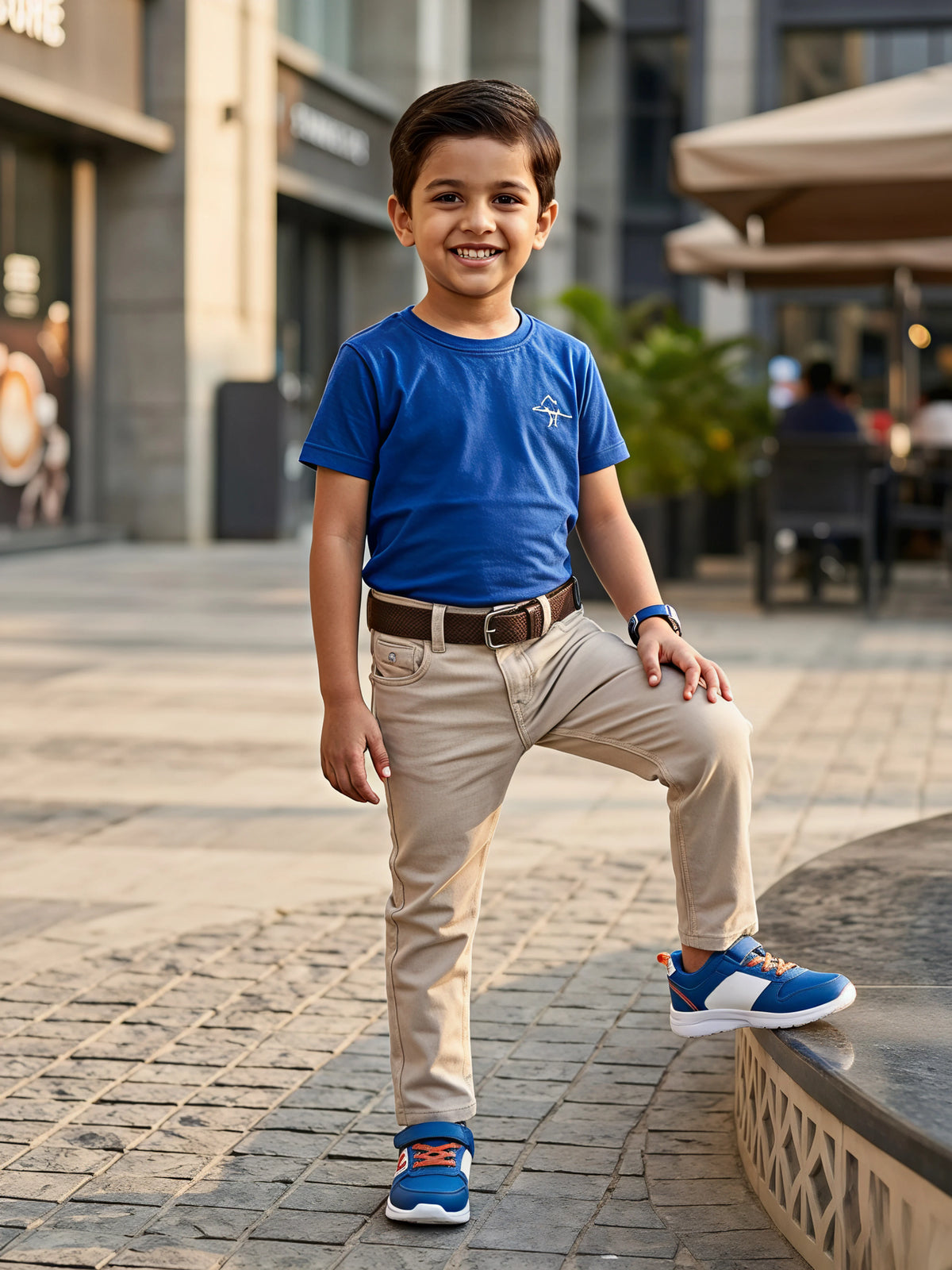 Boys' Stylish Slim Fit Brown Denim Jeans