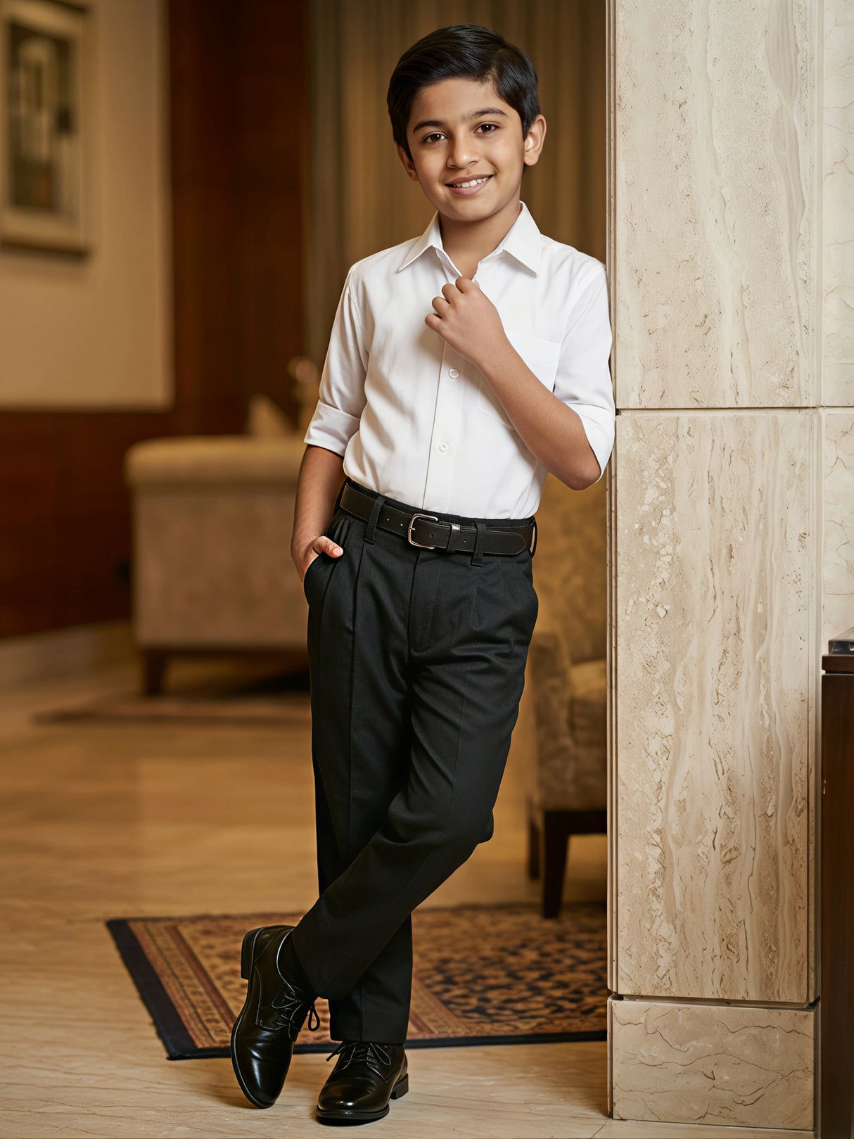 Boys' Classic Black Formal Pant