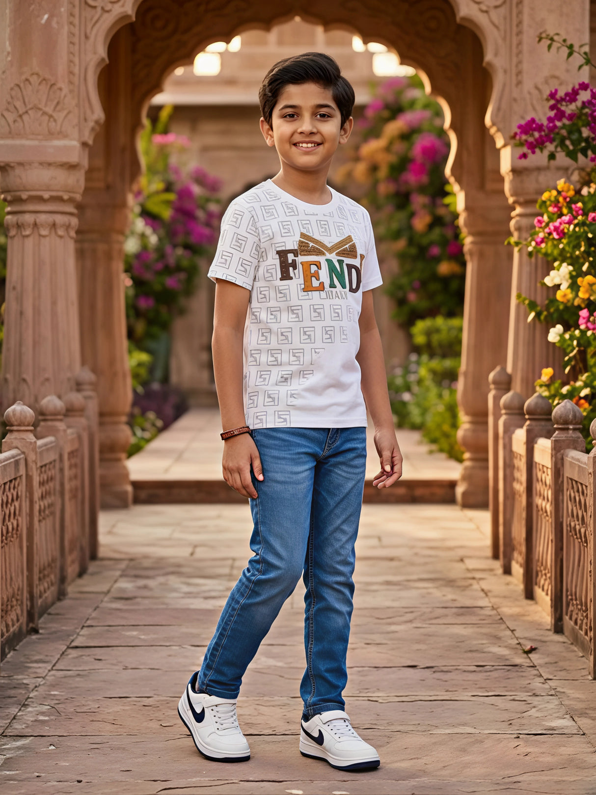 Boys' Designer Style Graphic T-Shirt - Crisp White