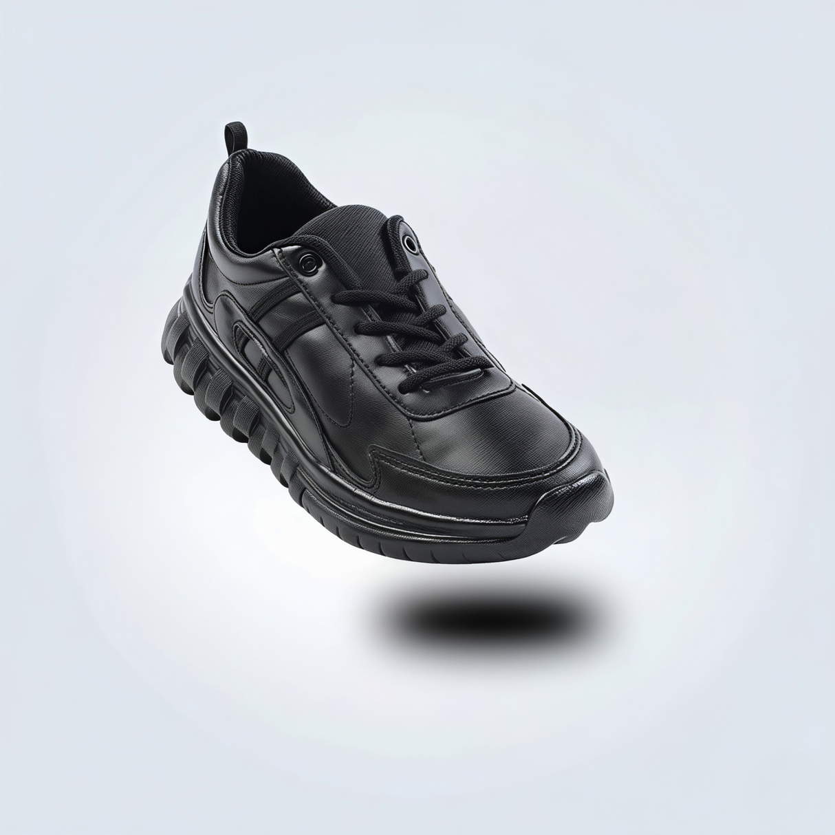 Liberty Force 10 Classic Black Lace-Up School Shoes.