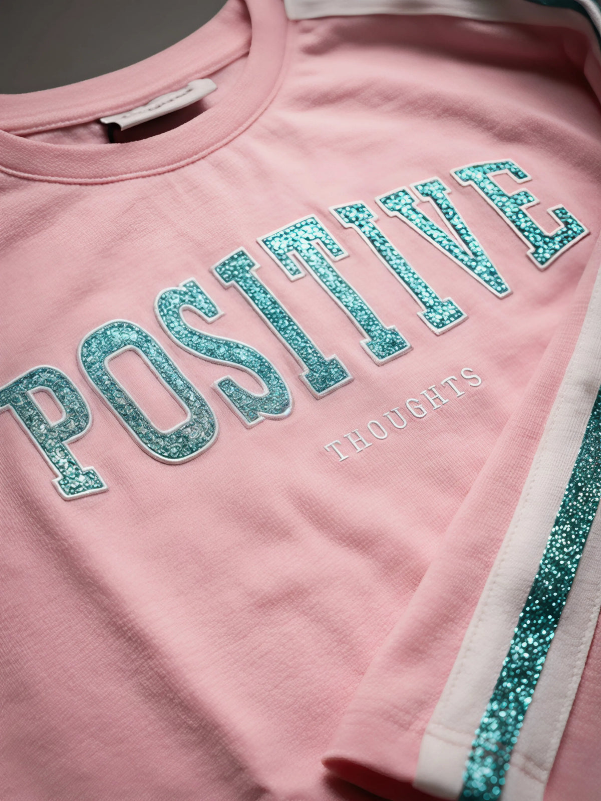 Girls Pink Positive Graphic Crop Top and Shorts Co-ord Set
