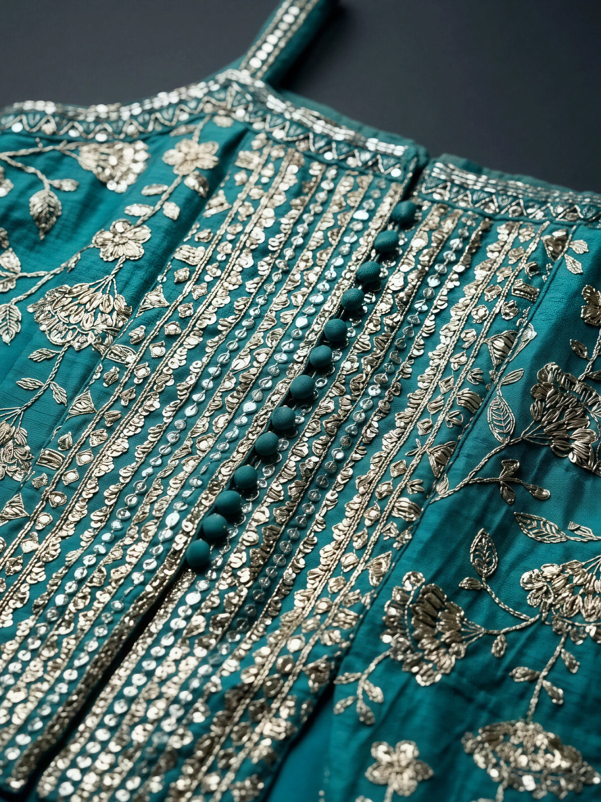 Girls Green Embroidered Palazzo Set with Dupatta.