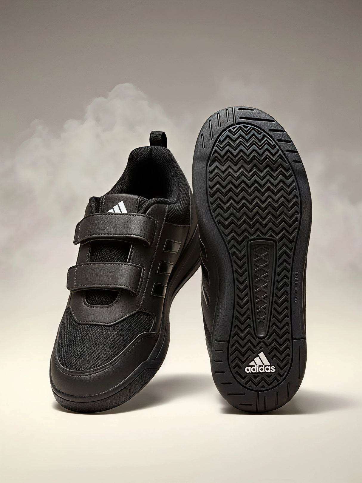 Adidas Fluo Black Velcro Unisex School Shoes.