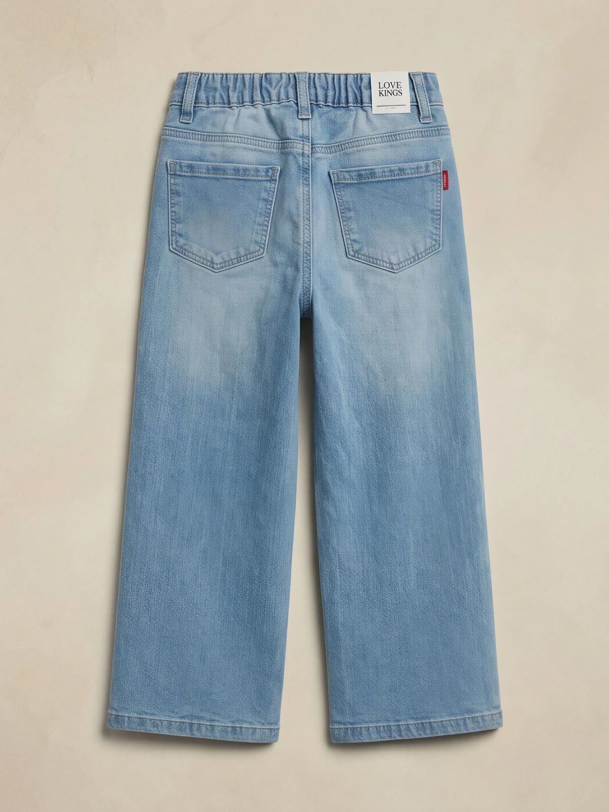Girls Blue Wide Leg High Waisted Casual Pants