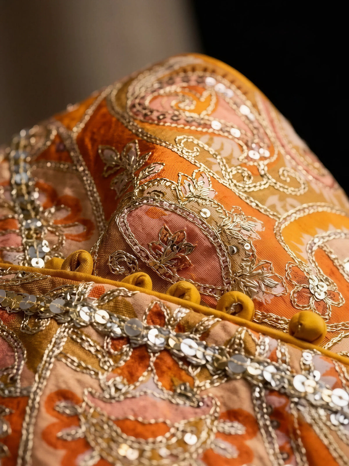 Girls Yellow Printed Lehenga Choli Set.