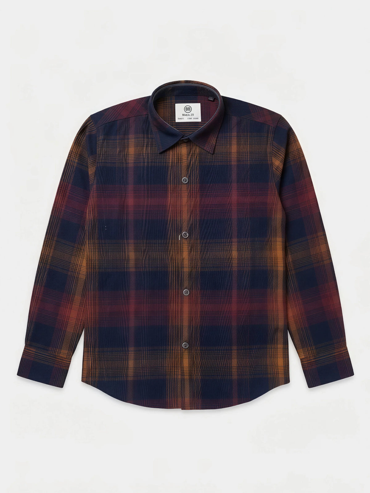 Boys Brown Plaid Full Sleeve Casual Shirt