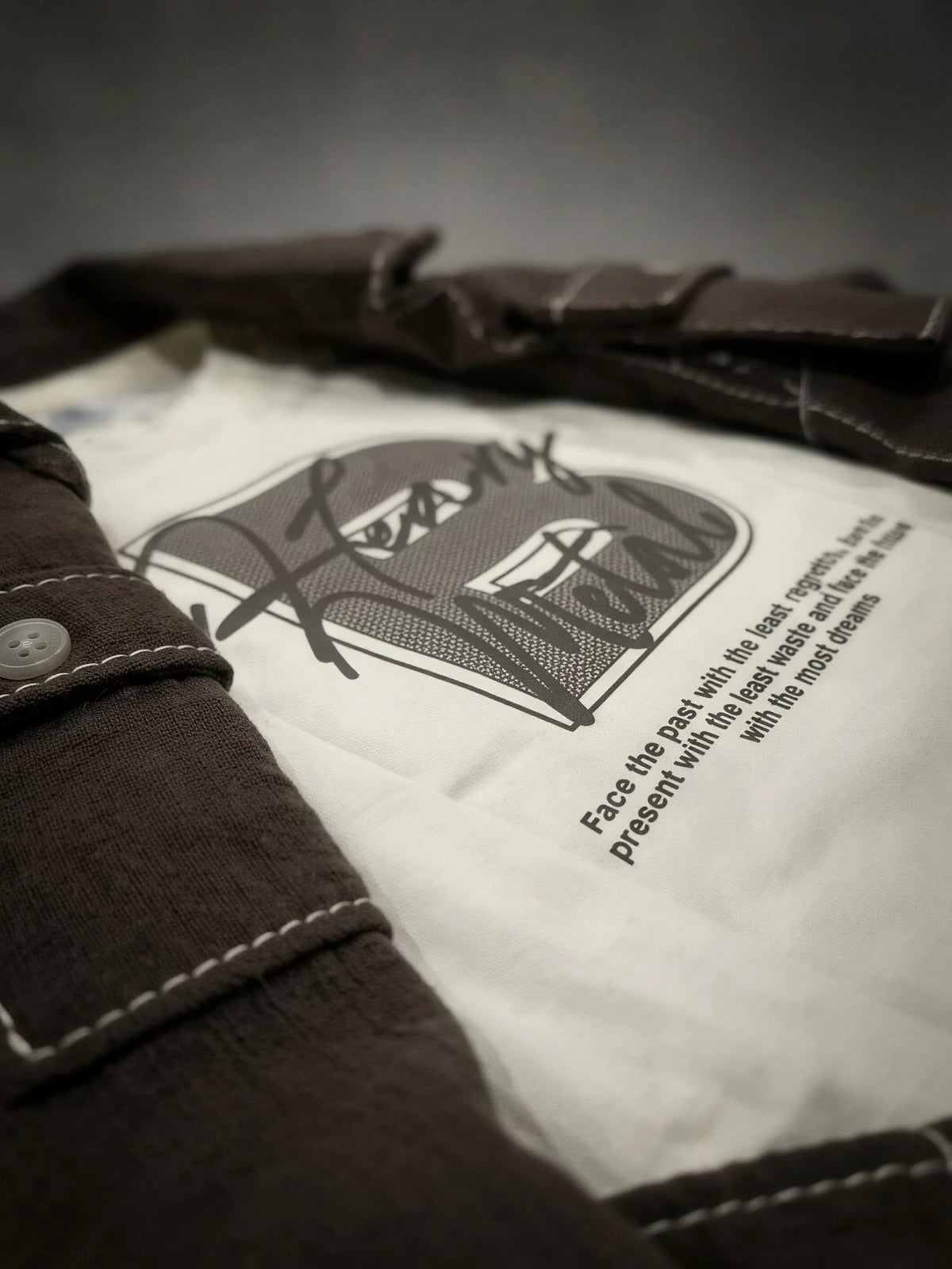 Boys Brown Full Sleeve Casual Shirt with Inner T-Shirt
