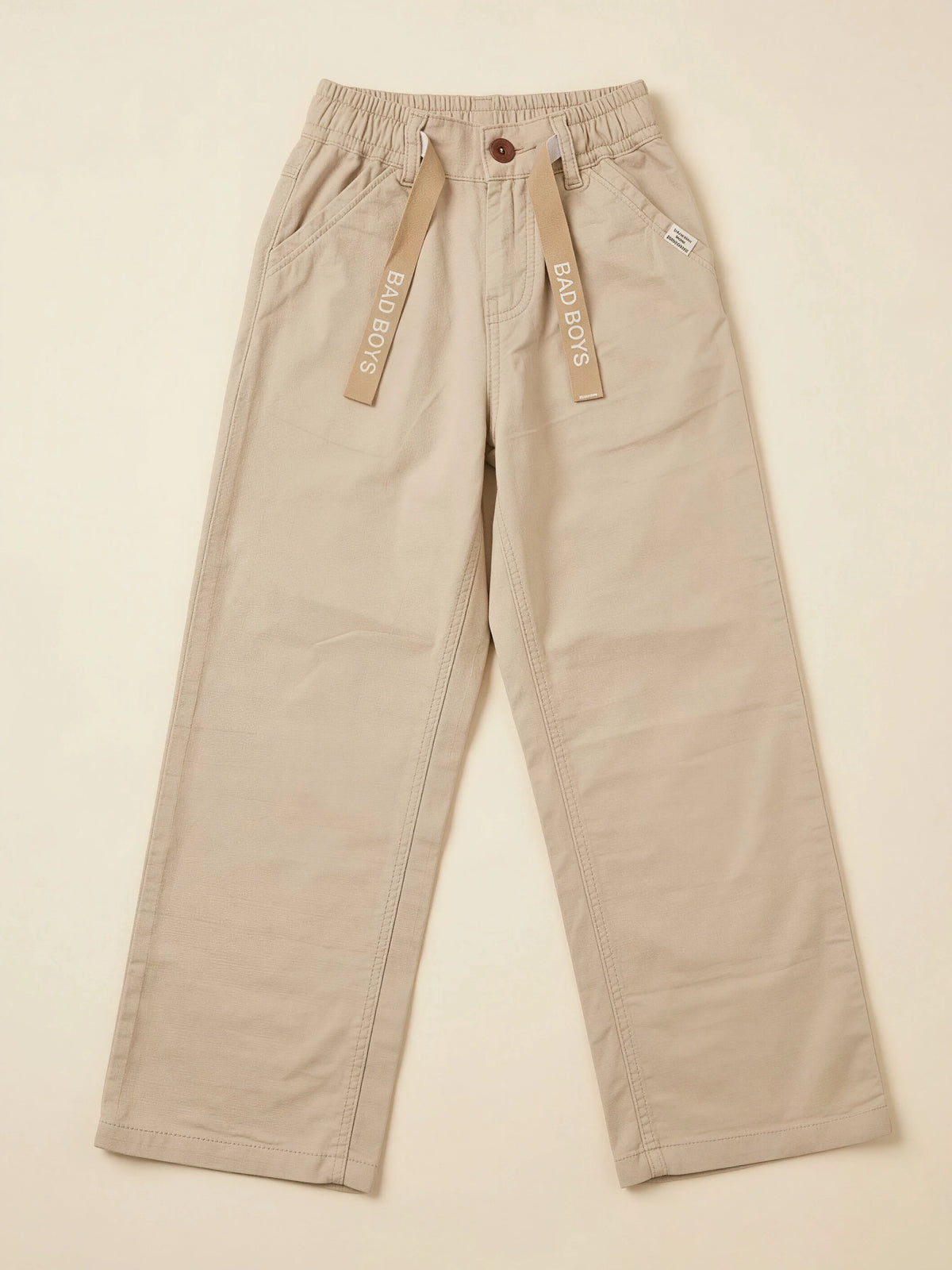 Boys Cream Casual Trousers