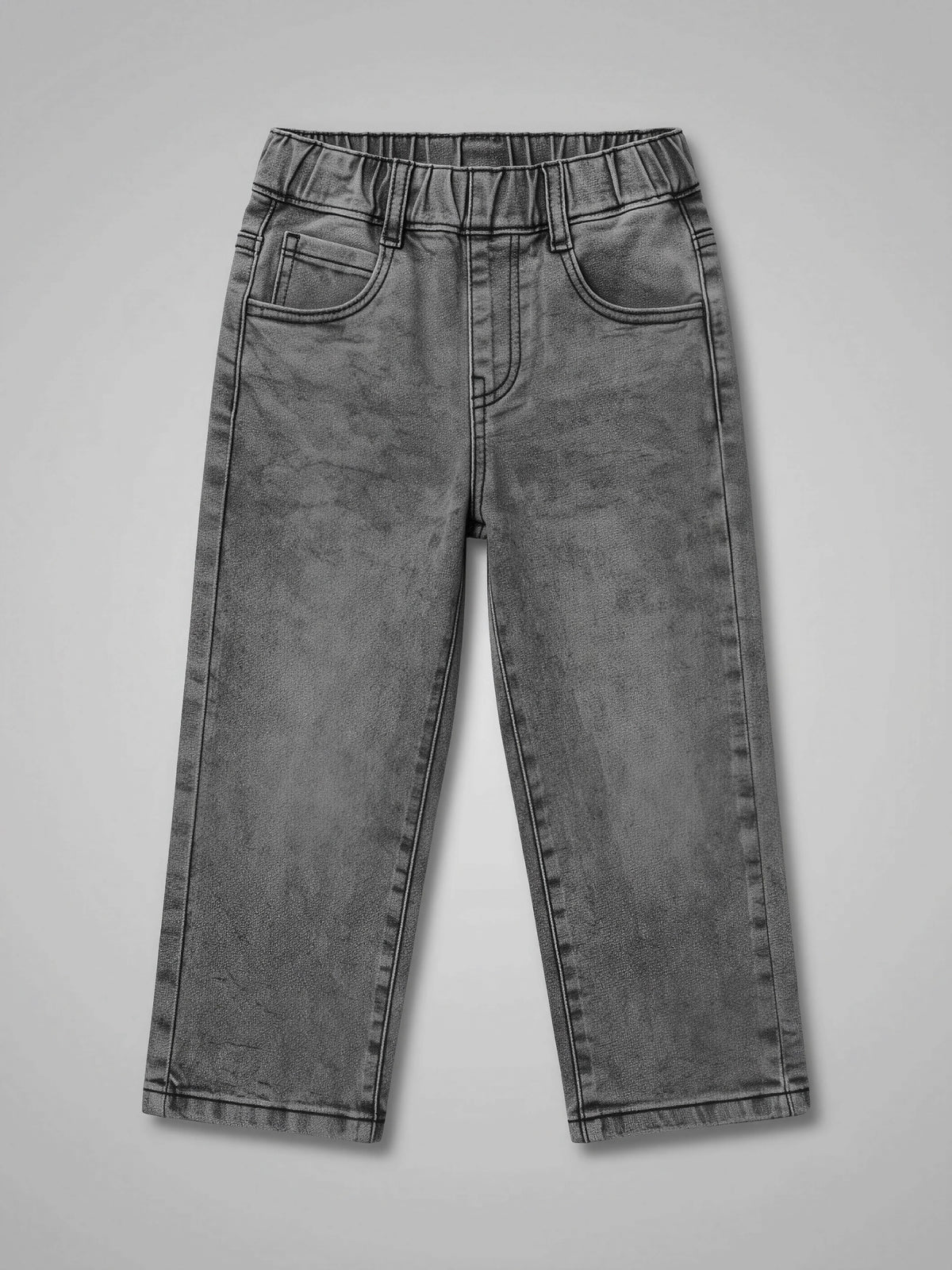 Girls Grey Comfort Fit Elastic Waist Casual Pants.