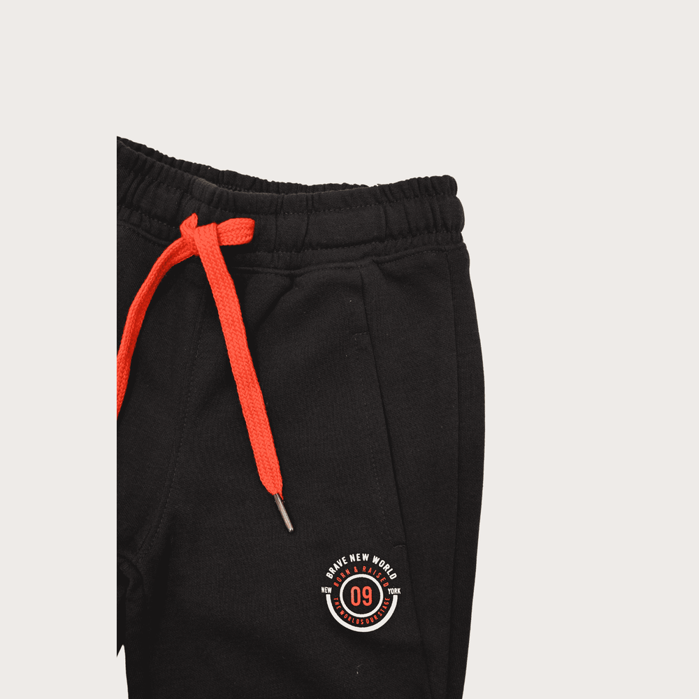 Boys Leisure Plain Rib Waist Track Pant W/O Rib - Navy Blue.