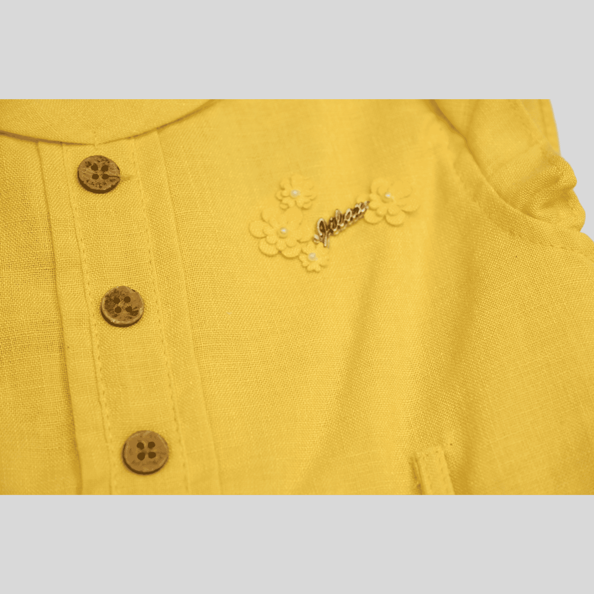 Girls Casual Printed Cotton Frocks - Yellow