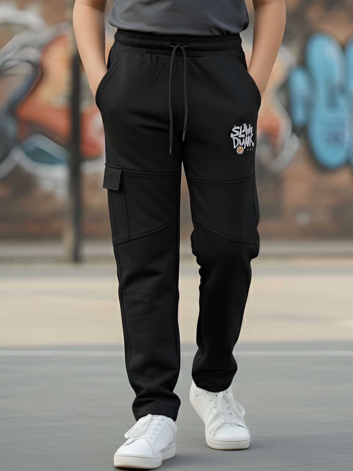Boys' "Slam Dunk" Graphic Cargo Track Pants