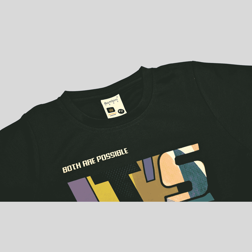 Boys Casual Full Sleeves Printed Round Neck T-Shirt - Green