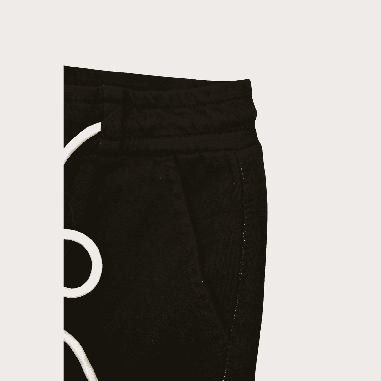 Boys Leisure Plain Rib Waist Track Pant W/O Rib - Black