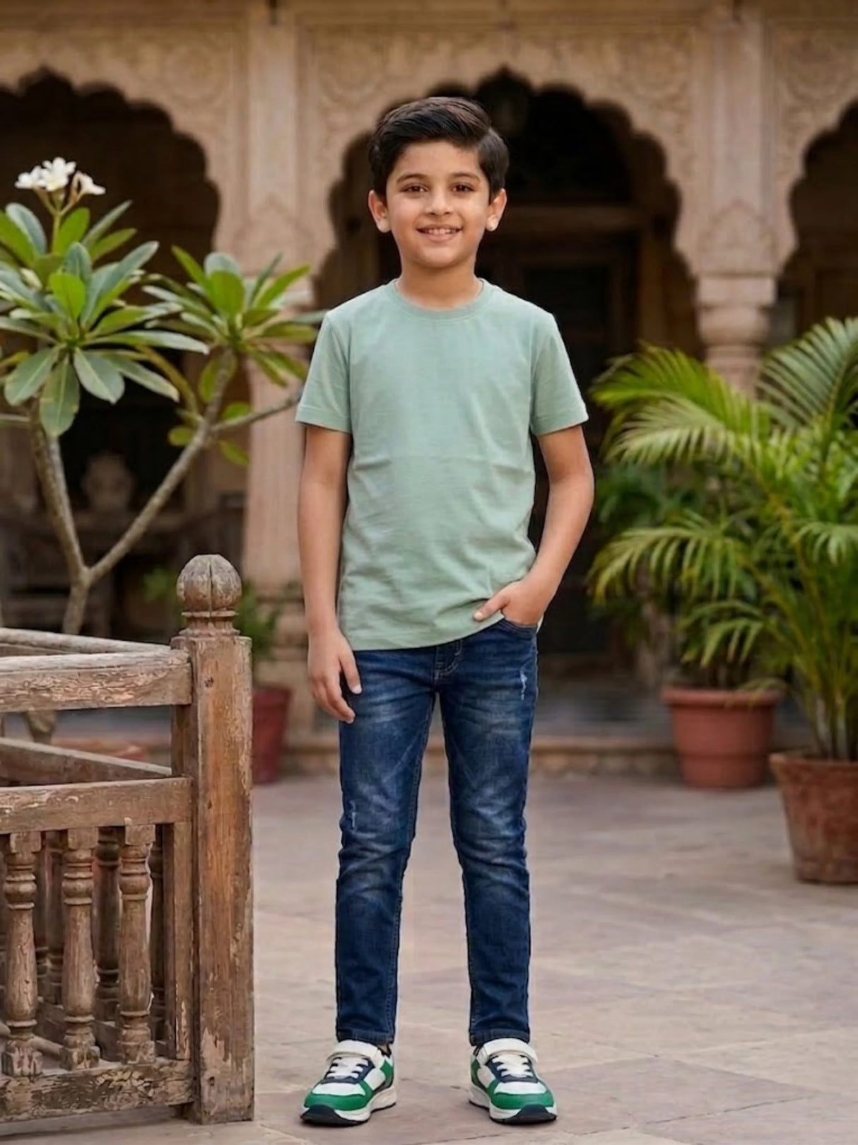 Boys Sea Green Dream World Graphic T-Shirt