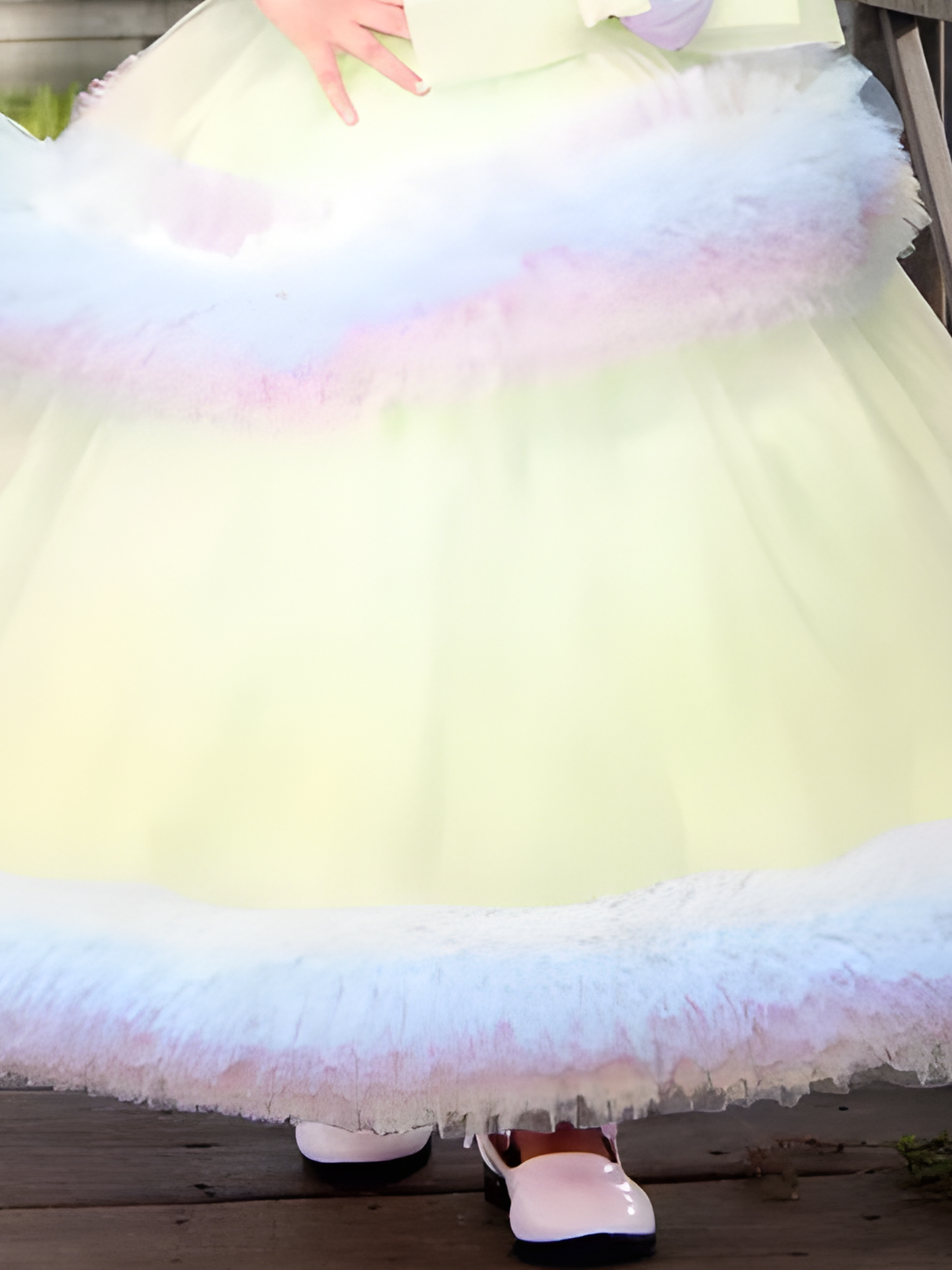 Girls Party Heavy Western Gown With Work- Yellow