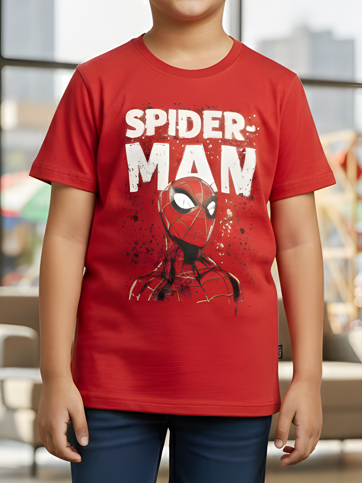Boys' Red Spider-Man Action Graphic T-Shirt