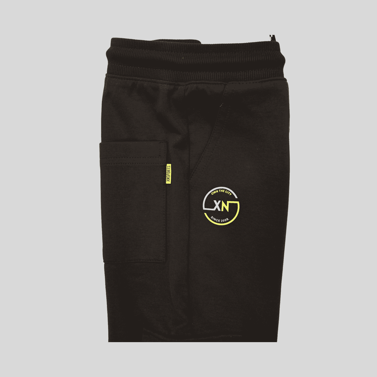 Boys Leisure Plain Rib Waist Track Pant With Rib - Navy Blue