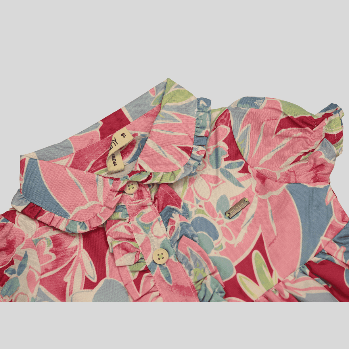 Girls Casual Printed Cotton Frocks - Pink