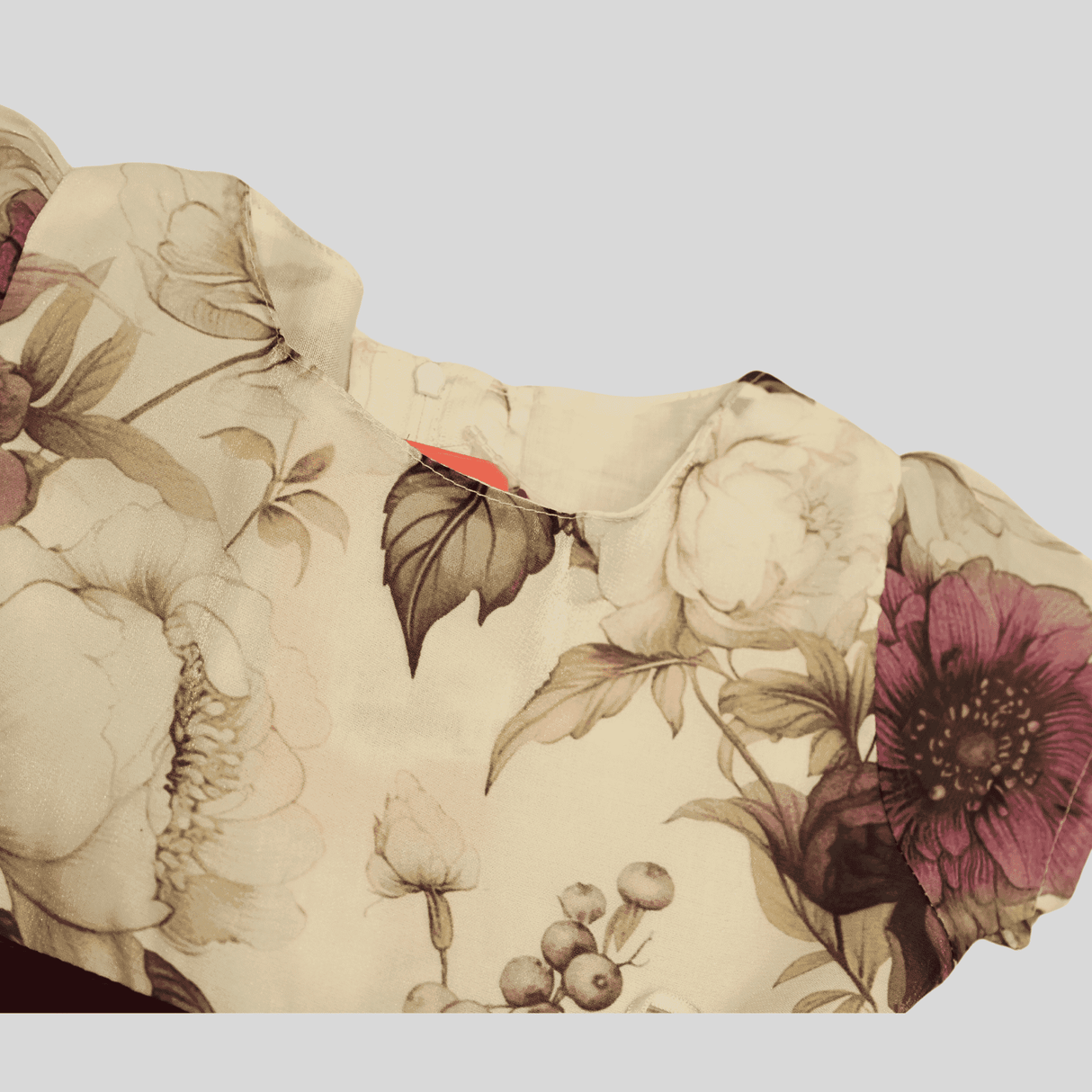 Girls Casual Printed Cotton Frocks - Maroon