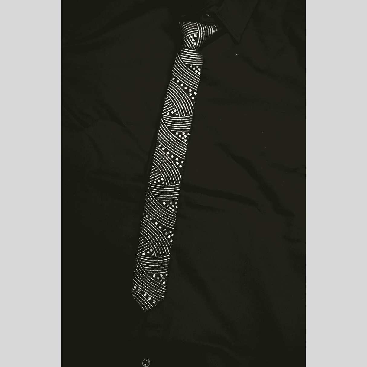 Boys Casual Full Sleeves Plain Shirt With Tie - Black