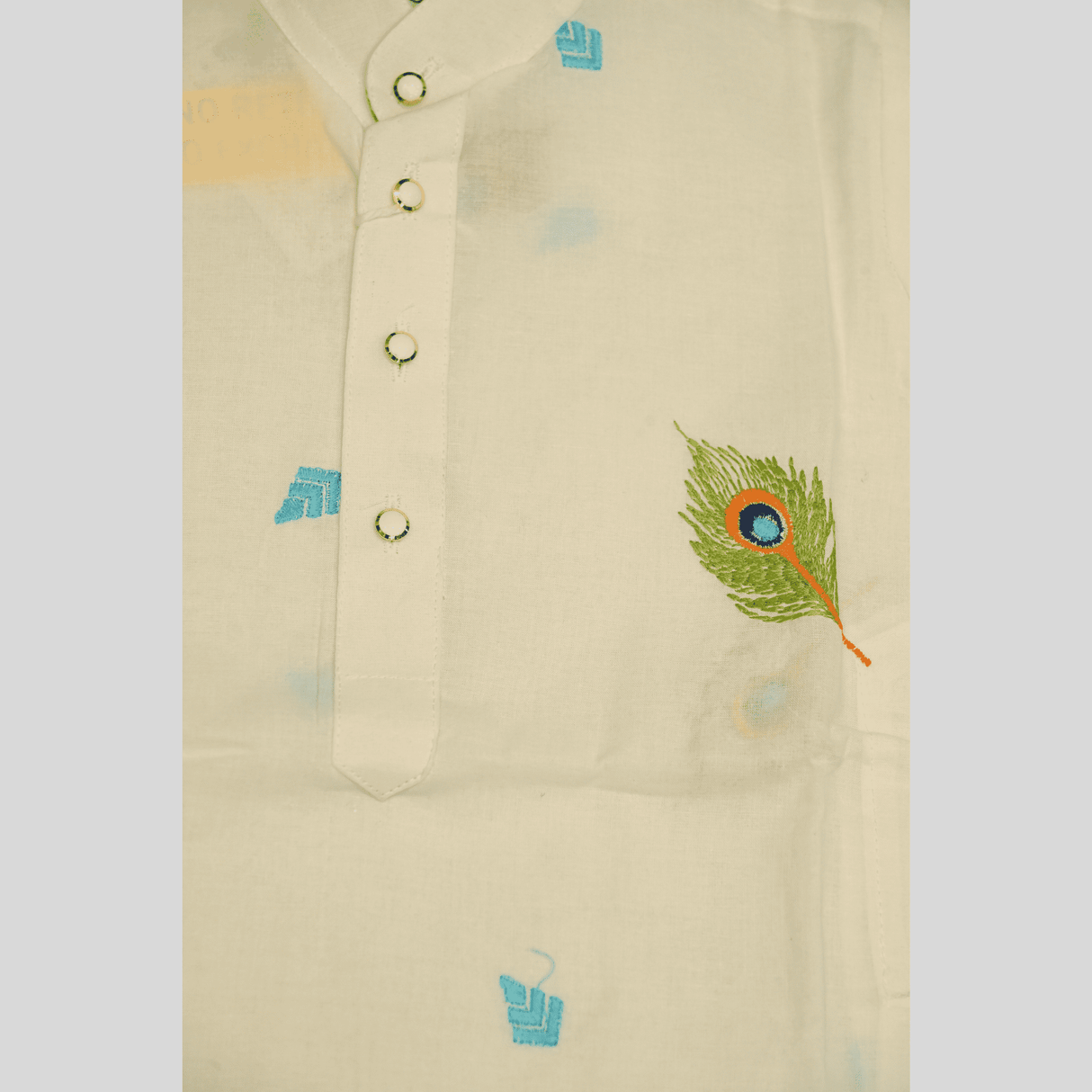 Boys Traditional With Work Dhoti Kurta Set - White