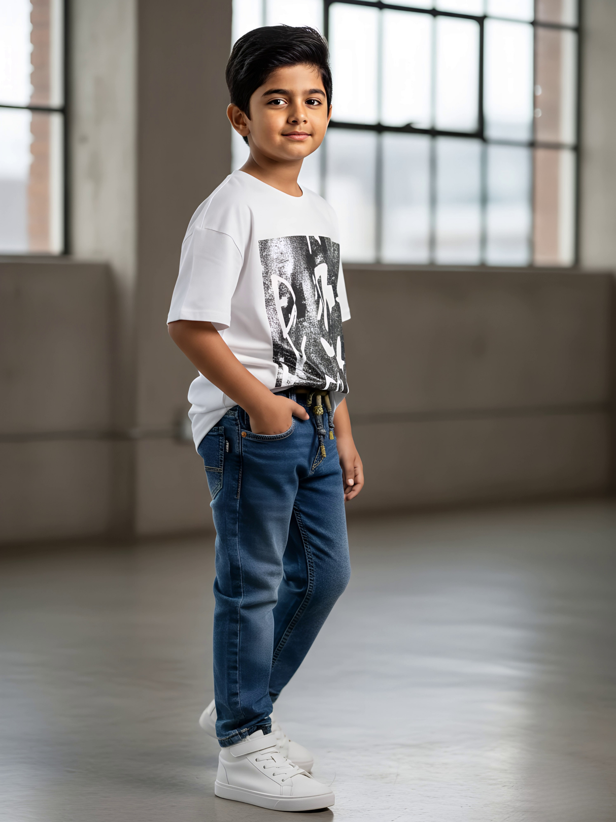 Boys' Premium Slim Fit Blue Denim Jeans