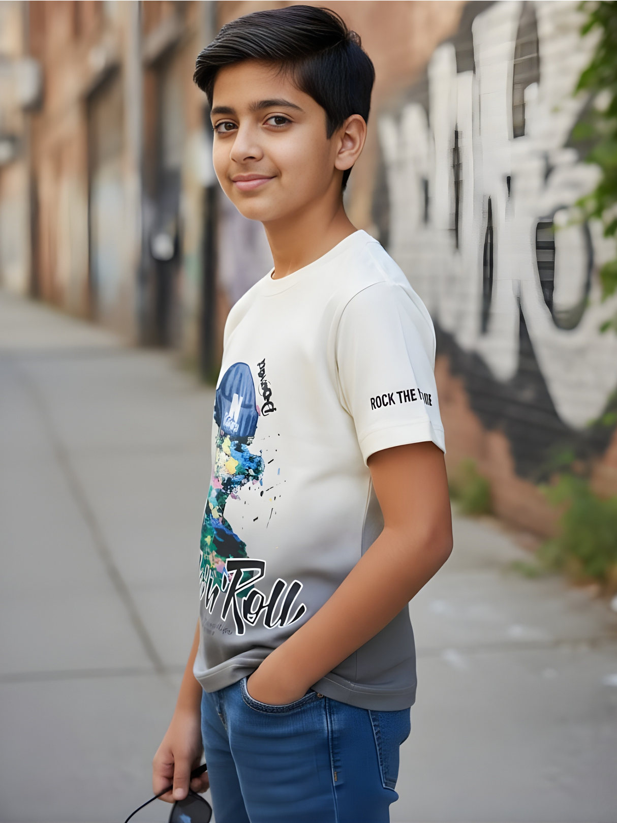 Boys' Rock 'n Roll Ombré Graphic Tee