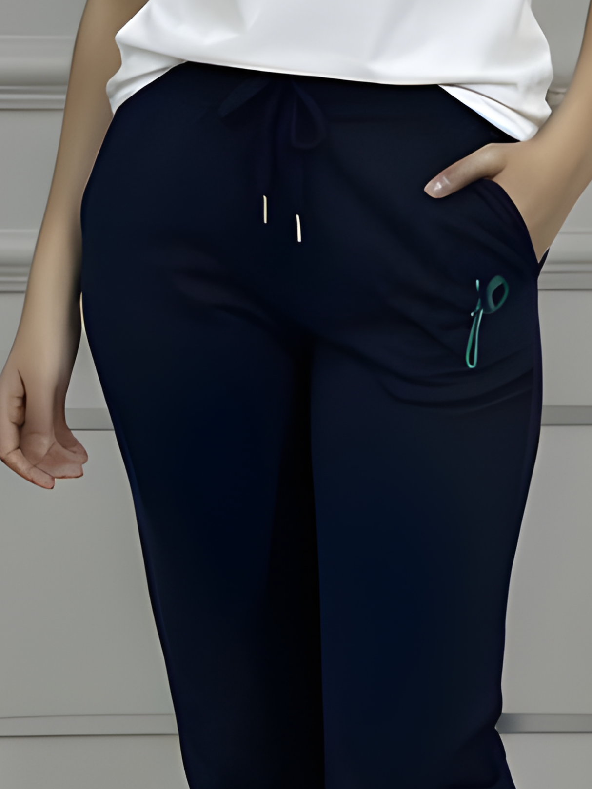 Girls' Premium Navy Blue Slim-Fit Jogger
