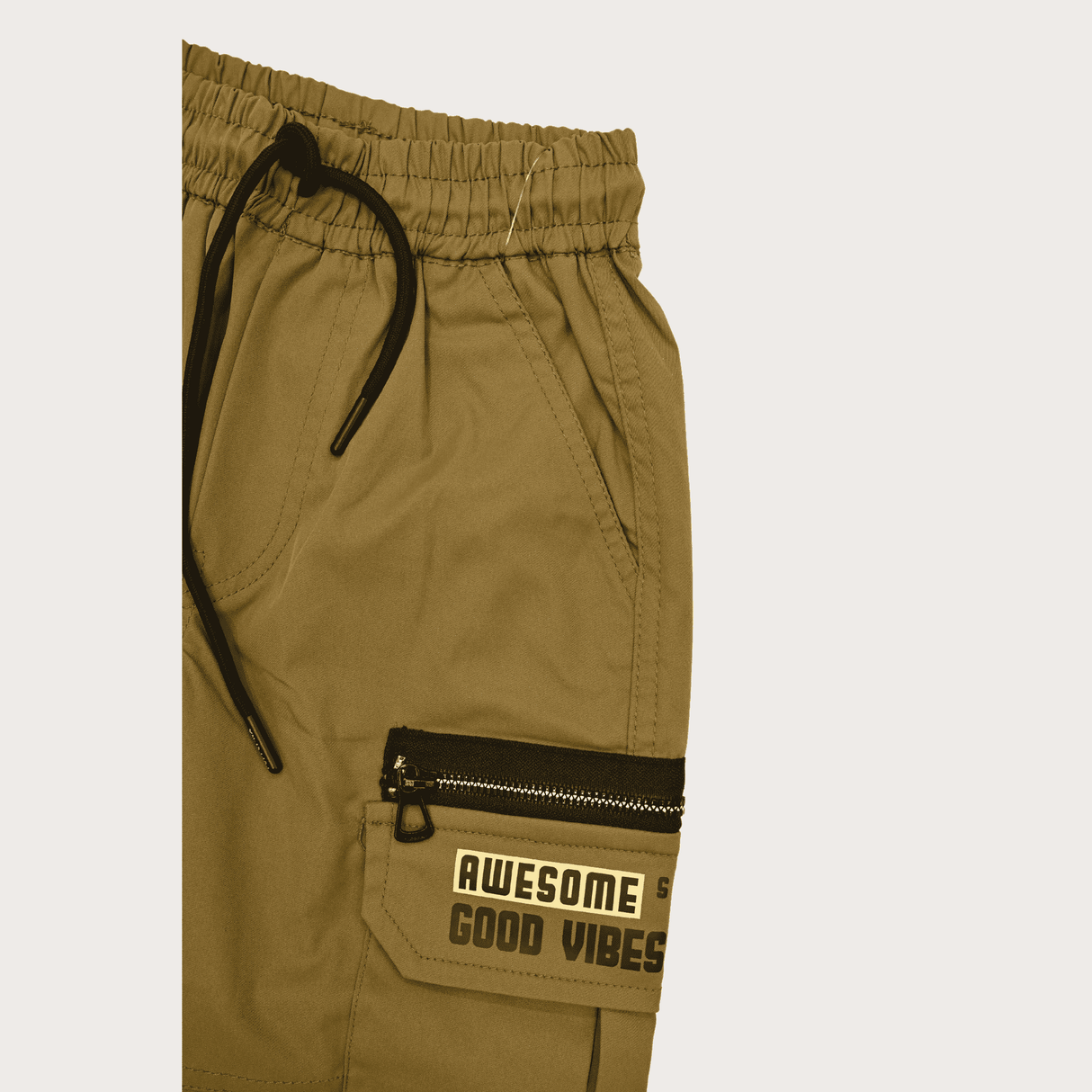 Boys Casual Fashion Cotton Joggers With Rib - P.Green