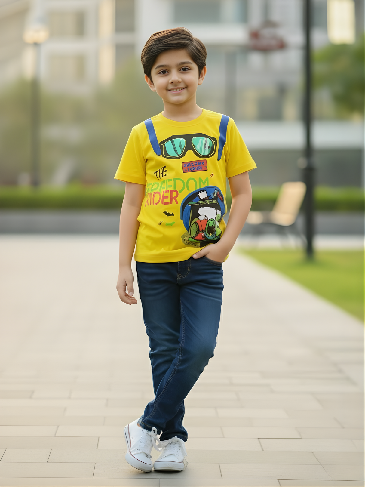Boys' Freedom Rider Graphic Tee - Sun Yellow