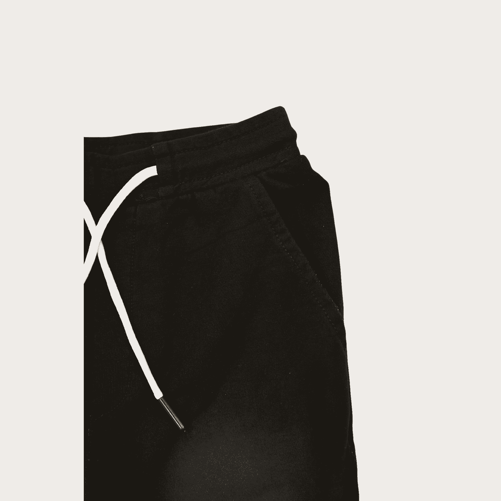 Boys Leisure G-6 Plain Elastic Waist Track Pant W/O Rib - Black