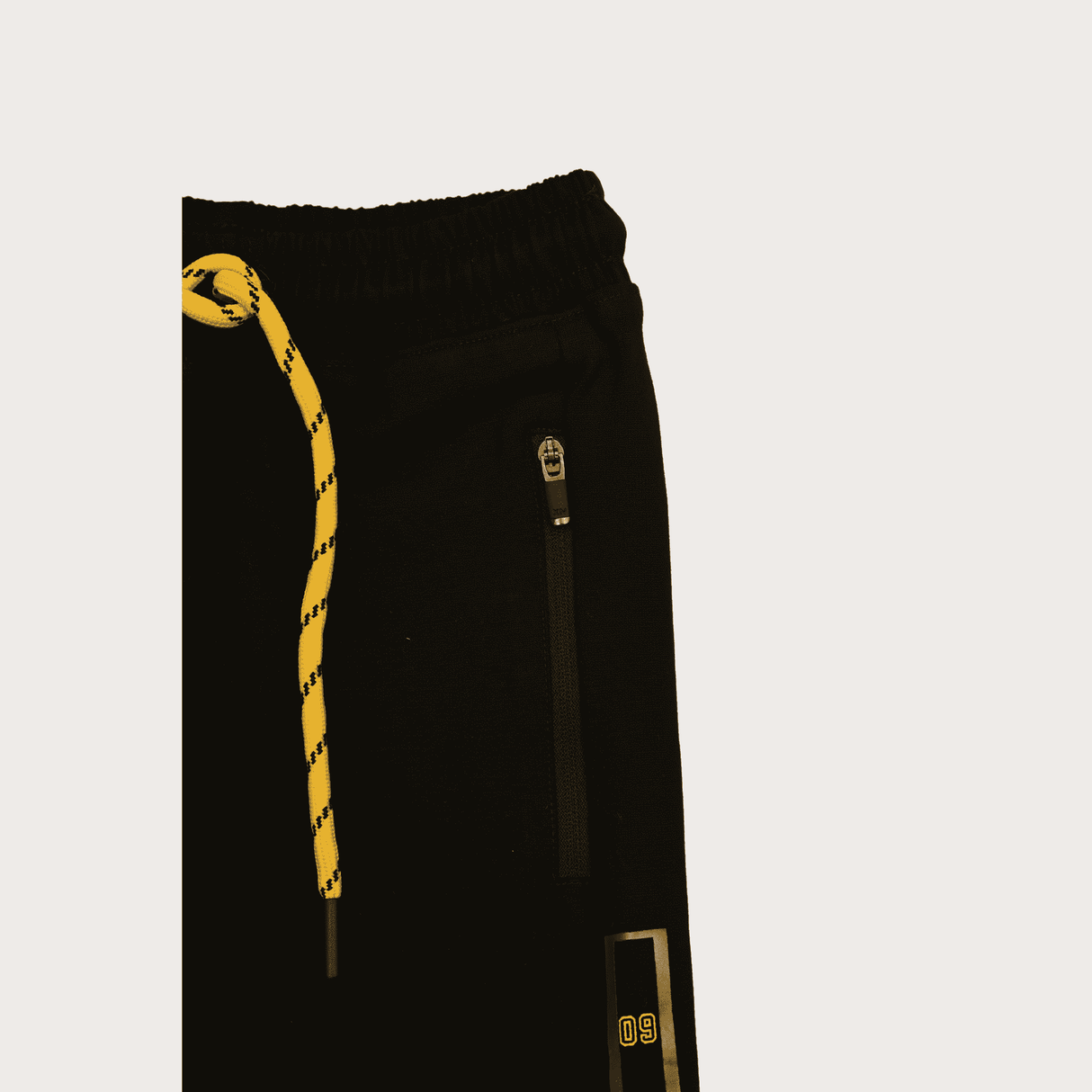 Boys Leisure Plain Rib Waist Track Pant With Rib - Black