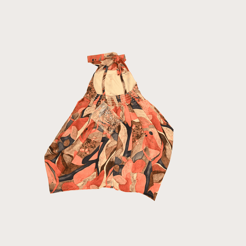 Girls Casual Printed Cotton Frocks - Orange