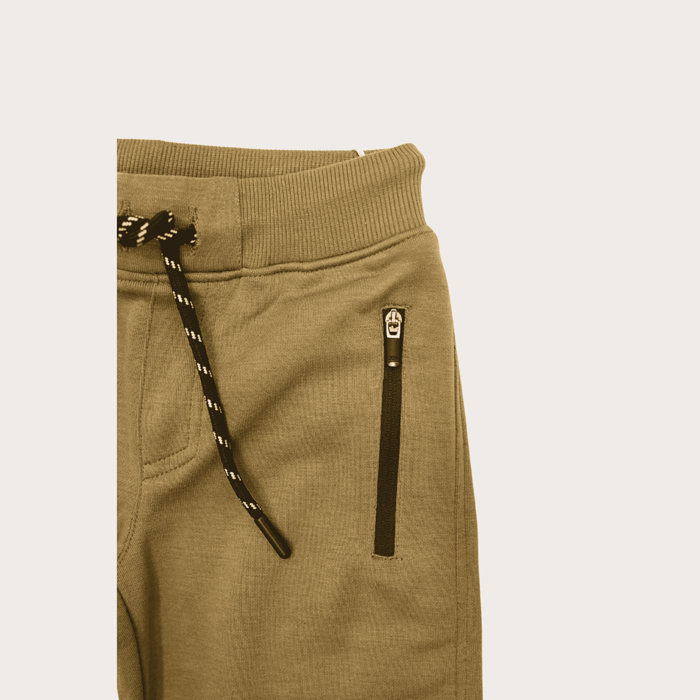 Boys Leisure Plain Elastic Waist Track Pant With Rib - Grey