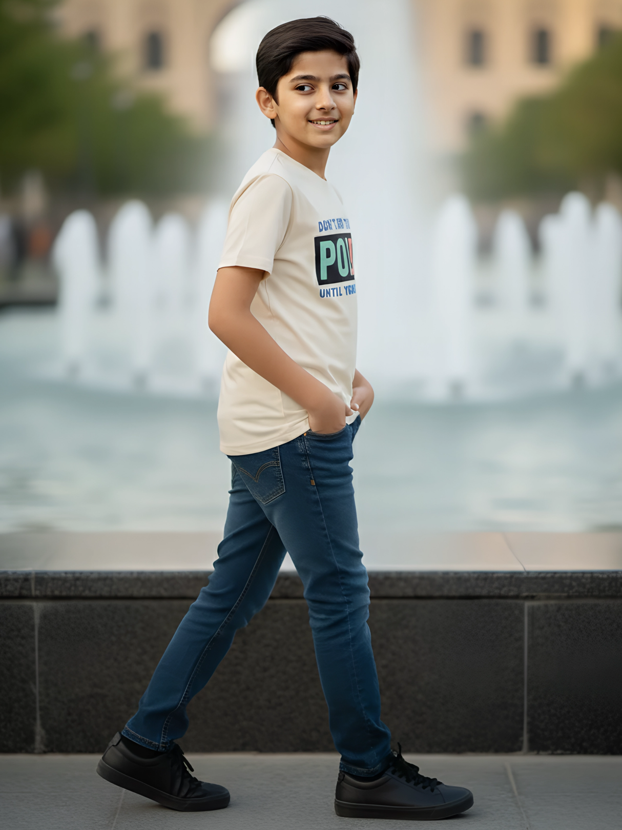 Kids' Motivational 'Don't Stop Until You're Proud' Tee