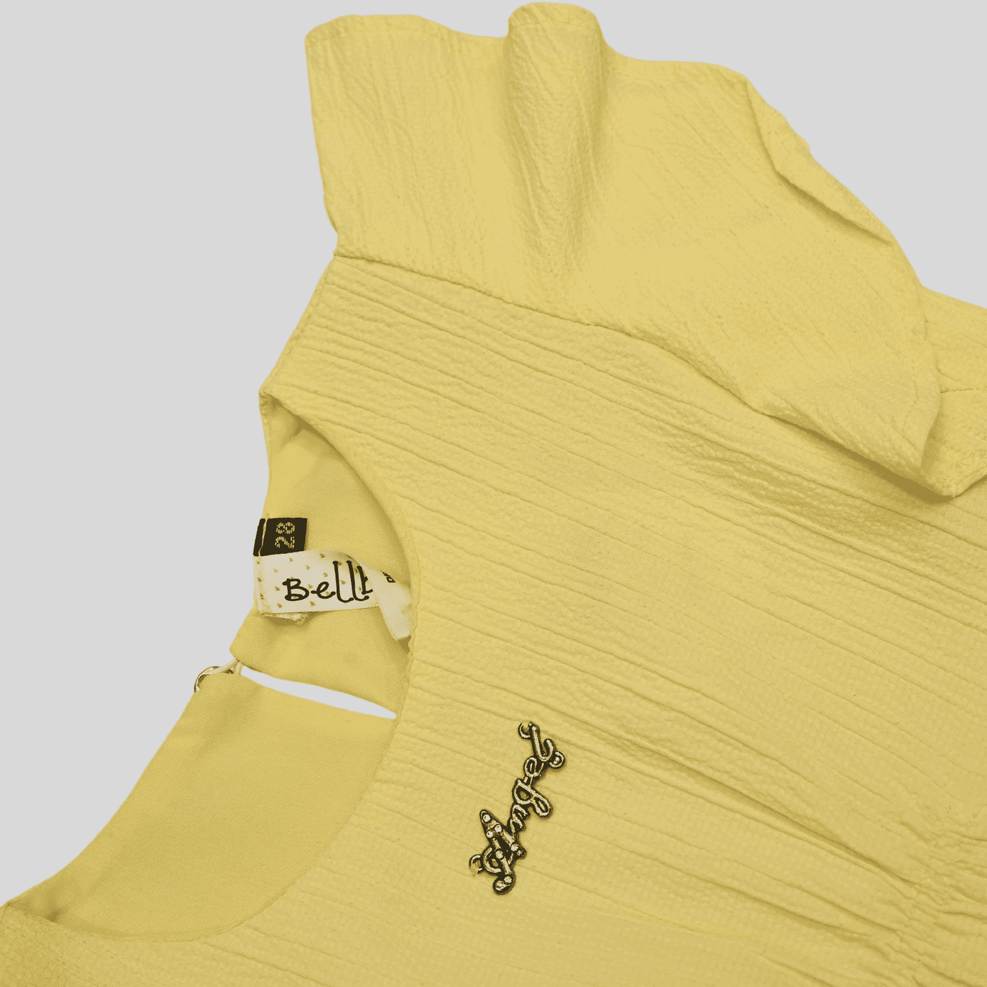 Girls Casual Half Sleeves Plain Regular Top - Yellow