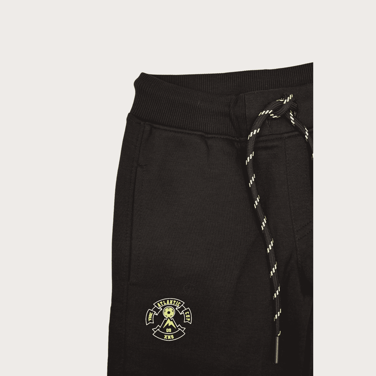 Boys Leisure Plain Elastic Waist Track Pant With Rib - Navy Blue