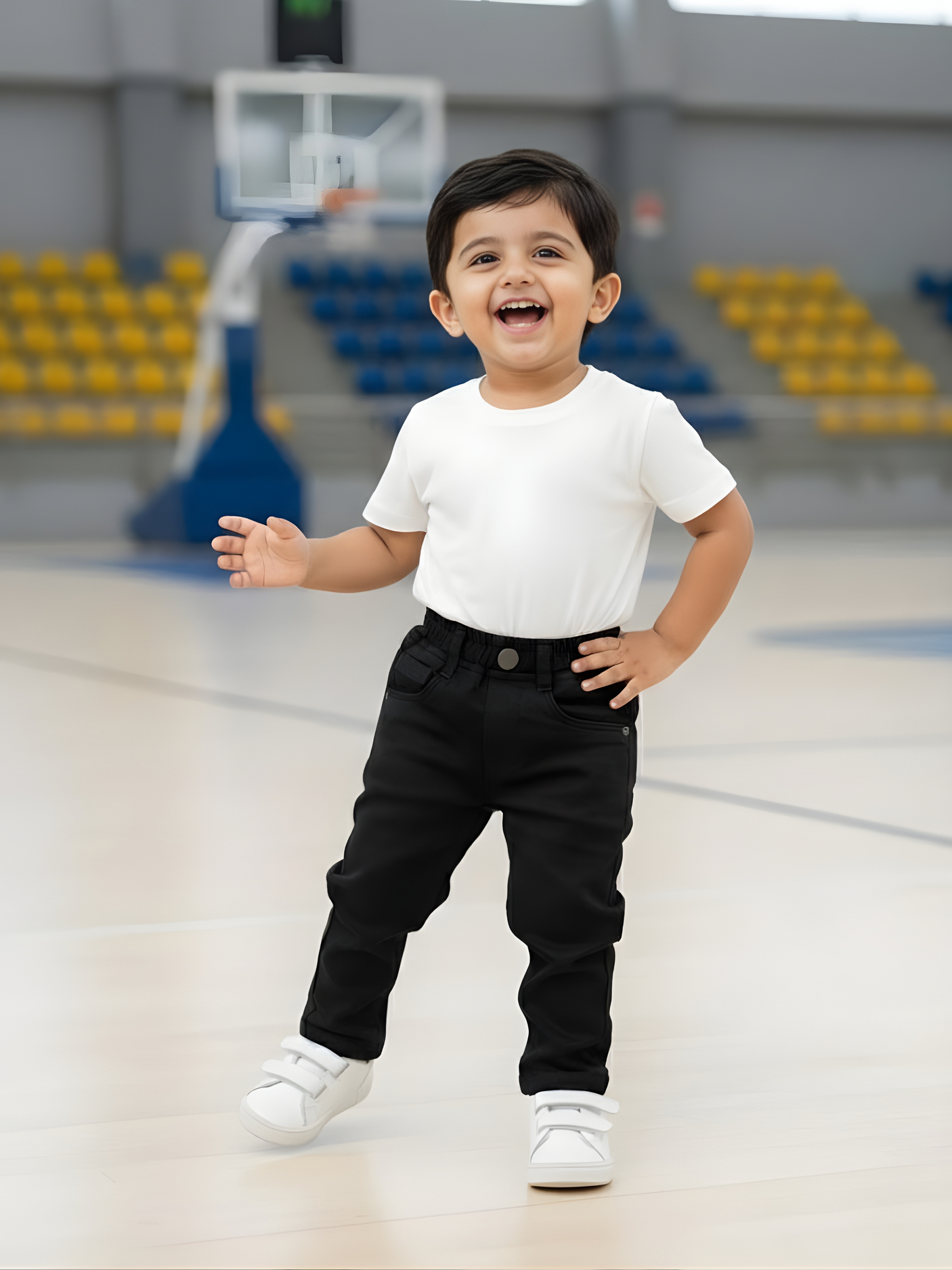 Boys Sleek Black Slim Fit Stretchable Jeans