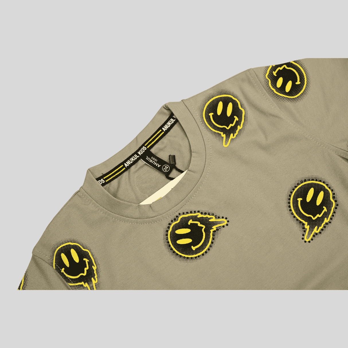 Boys Casual Half Sleeves Printed Round Neck T-Shirt - Grey