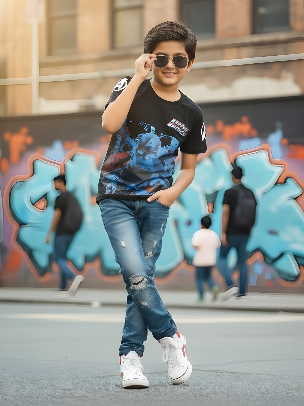 Captain Hero Graphic Tee - Midnight Black