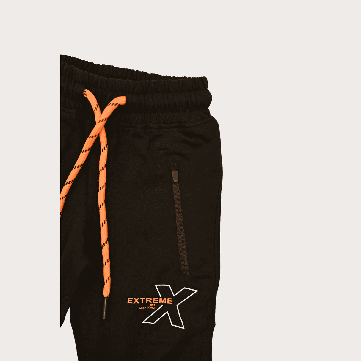 Boys Leisure Plain Rib Waist Track Pant W/O Rib - Black