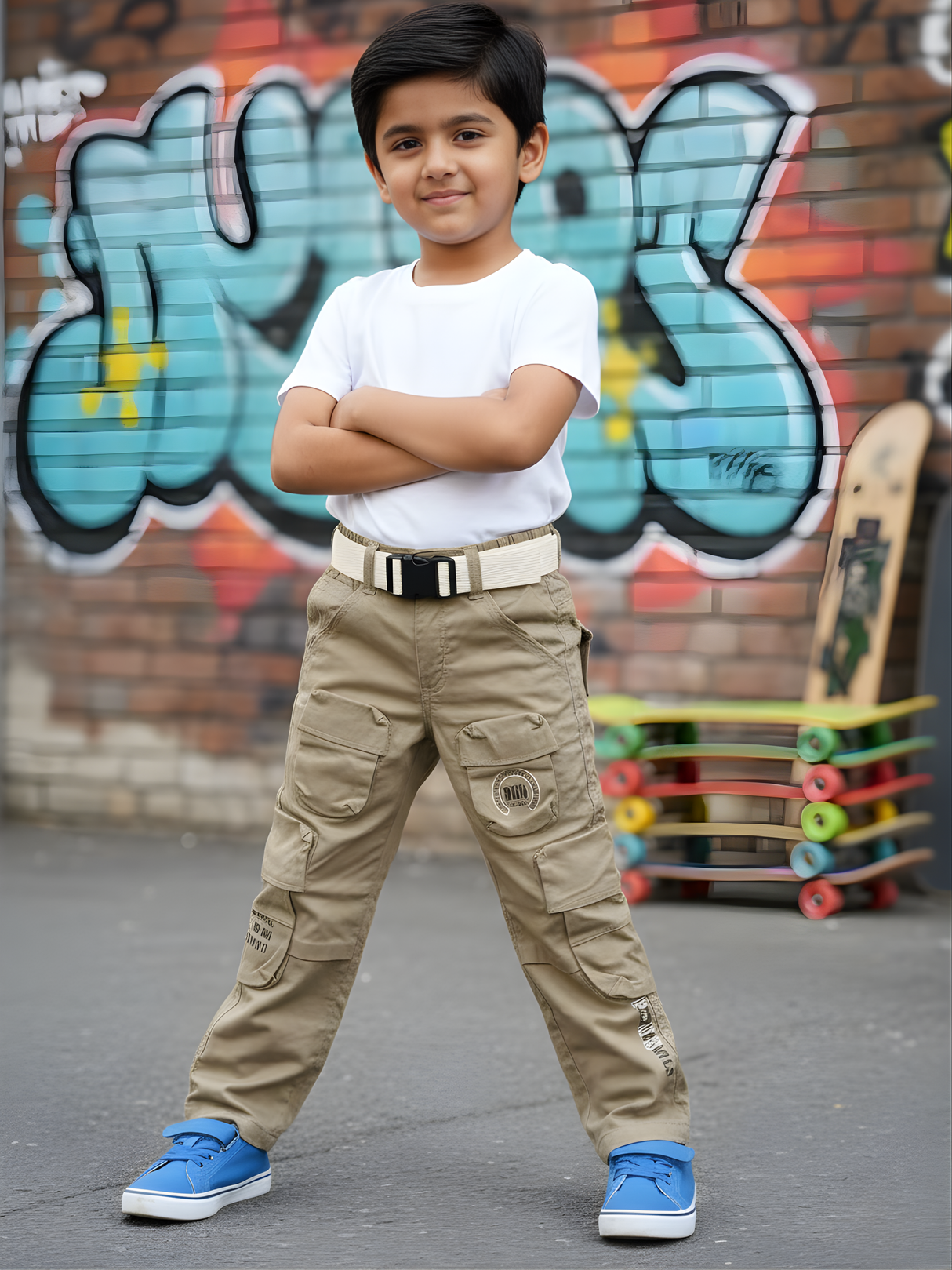 Adventure-Ready Khaki Multi-Pocket Cargo Pants