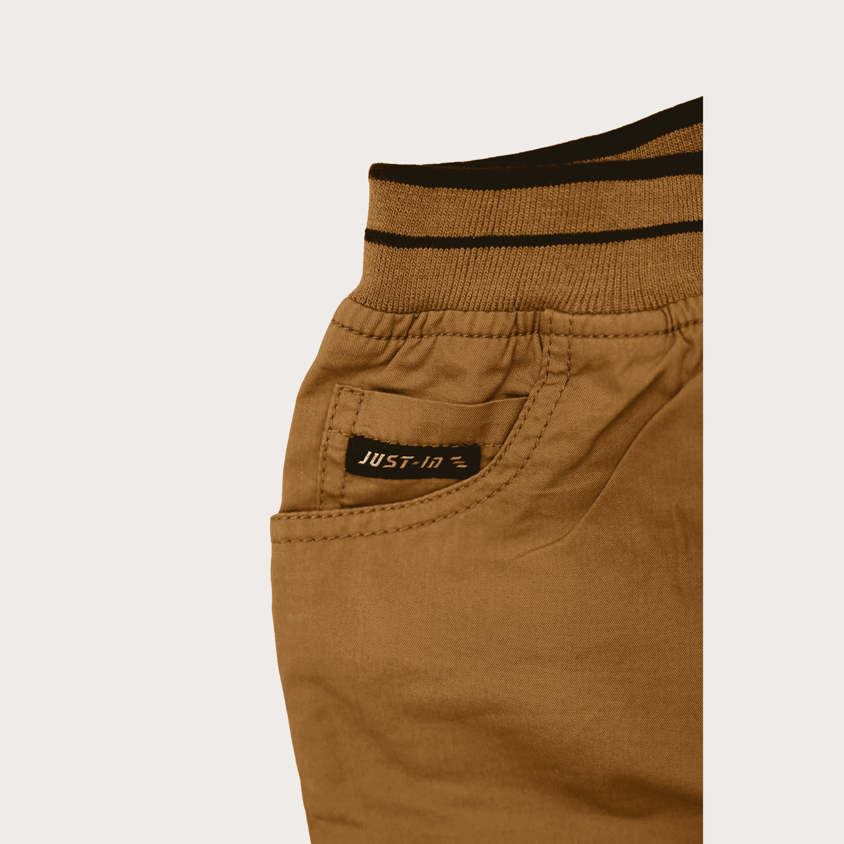 Boys Casual Plain Cotton Shorts Full Elastic - D.Khakhi